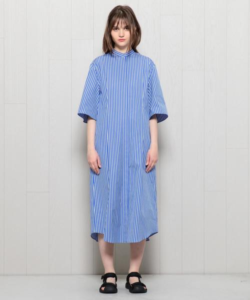 BEAUTY&YOUTH UNITED ARROWS（ビューティーアンドユースユナイテッドアローズ）の「＜H＞COTTON SHIRT DRESS 5SL/ﾜﾝﾋﾟｰｽ（シャツ/ブラウス・レディース・ホワイト/コバルトブルー・SMALL/MEDIUM）」の3枚目の写真