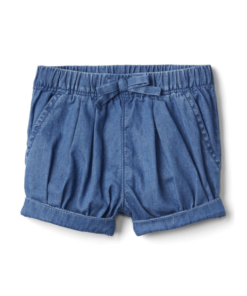 GAP(ギャップ)の「シャンブレー バブルショートパンツ(デニムパンツ・キッズ・インディゴブルー・90cm/70cm/50cm/80cm/60cm)」の1枚目の写真
