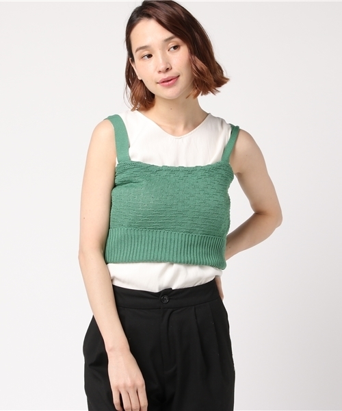 Cheek(チーク)の「ジャガードニットビスチェ(ニット/セーター・レディース・ブラウン/グリーン/ベージュ・MEDIUM)」の13枚目の写真