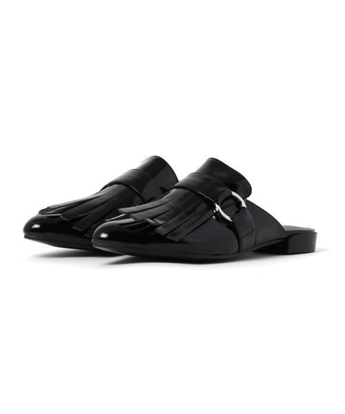 STUDIOUS（ステュディオス）の「【ELENDEEK】FRINGE SLIPPERS SHOES（スリッポン・レディース・ブラウン/ブラック・2/3）」の2枚目の写真