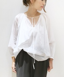 Cotton ボイルスモックブラウス◆