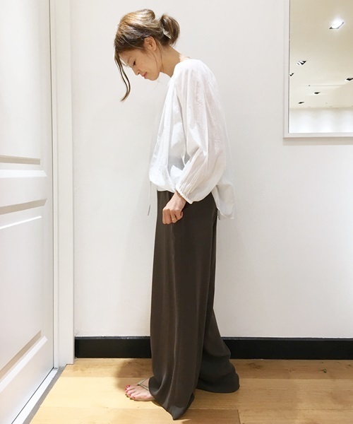 Deuxieme Classe Cotton ボイルスモックブラウス　長袖シャツ Deuxieme Classe シャツ ブラウス Cotton ボイルスモック
