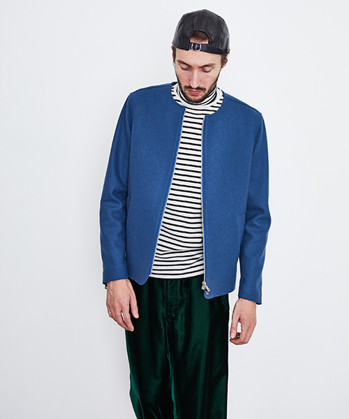 UNITED TOKYO（ユナイテッドトウキョウ）の「メリノメルトンノーカラーブルゾン（ブルゾン・メンズ・ピンク/ブラック/ブルー・1/2/3）」の12枚目の写真