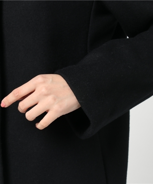 STUDIOUS（ステュディオス）の「【STUDIOUS】ボンディングコクーンフードコート（その他アウター・レディース・ブラック/オフホワイト/サックスブルー・1/0）」の8枚目の写真