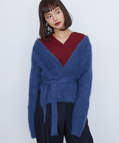 STUDIOUS（ステュディオス）の「2WAYカシミアカシュクールカーディガン（カーディガン/ボレロ・レディース・インディゴブルー/レッド/ネイビー・FREE）」の15枚目の写真