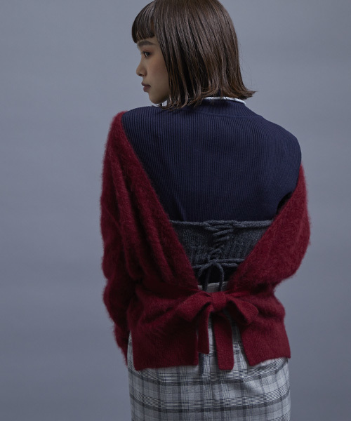 STUDIOUS（ステュディオス）の「2WAYカシミアカシュクールカーディガン（カーディガン/ボレロ・レディース・インディゴブルー/レッド/ネイビー・FREE）」の14枚目の写真