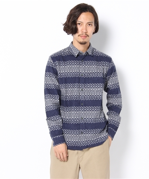 WEGO（ウィゴー）の「ノルディック起毛ネルLSシャツ（シャツ/ブラウス・メンズ・ダークグリーン/ネイビー/オレンジ・MEDIUM/LARGE）」の11枚目の写真