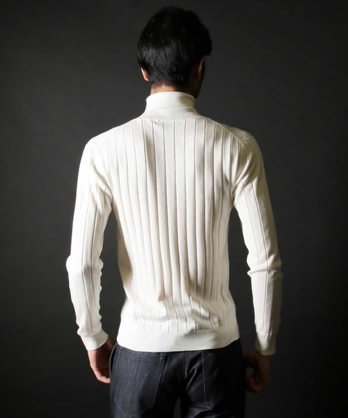 MICHEL KLEIN HOMME (ミッシェルクランオム)の「Rusty silk タートルネックニット(ニット/セーター・メンズ・ネイビー/ブルー/アイボリー・MEDIUM/LARGE/X-LARGE)」の12枚目の写真