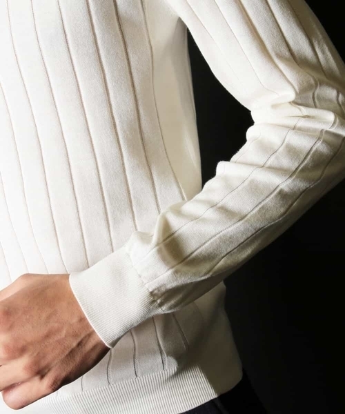 MICHEL KLEIN HOMME (ミッシェルクランオム)の「Rusty silk タートルネックニット(ニット/セーター・メンズ・ネイビー/ブルー/アイボリー・MEDIUM/LARGE/X-LARGE)」の14枚目の写真