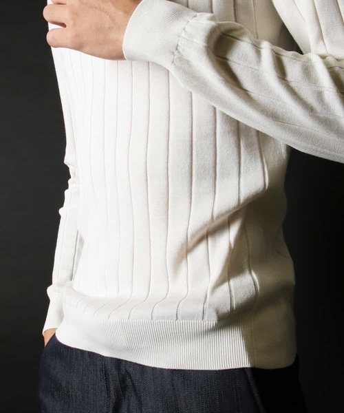 MICHEL KLEIN HOMME (ミッシェルクランオム)の「Rusty silk タートルネックニット(ニット/セーター・メンズ・ネイビー/ブルー/アイボリー・MEDIUM/LARGE/X-LARGE)」の15枚目の写真