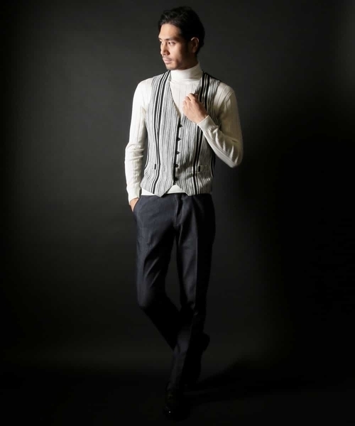 MICHEL KLEIN HOMME (ミッシェルクランオム)の「Rusty silk タートルネックニット(ニット/セーター・メンズ・ネイビー/ブルー/アイボリー・MEDIUM/LARGE/X-LARGE)」の18枚目の写真