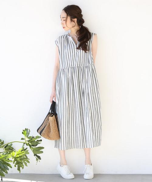 coen(コーエン)の「【『リンネル』6月号掲載・CM着用アイテム・Market】ストライプマキシワンピース(ワンピース・レディース・ブラック/コバルトブルー・FREE)」の20枚目の写真