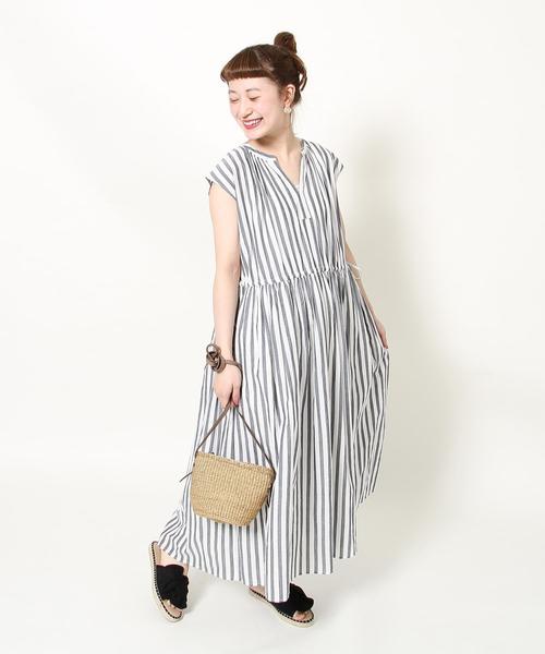 coen(コーエン)の「【『リンネル』6月号掲載・CM着用アイテム・Market】ストライプマキシワンピース(ワンピース・レディース・ブラック/コバルトブルー・FREE)」の22枚目の写真