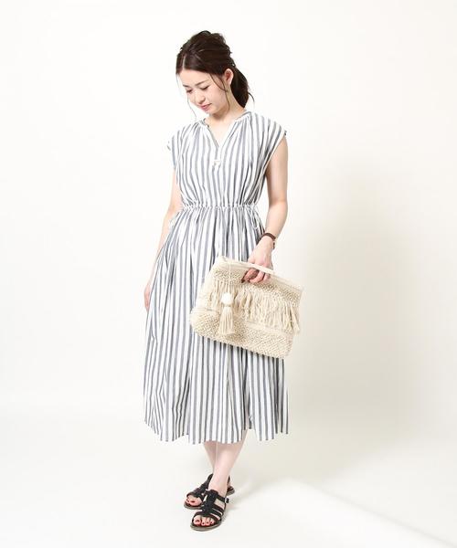 coen(コーエン)の「【『リンネル』6月号掲載・CM着用アイテム・Market】ストライプマキシワンピース(ワンピース・レディース・ブラック/コバルトブルー・FREE)」の14枚目の写真