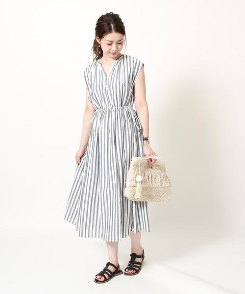 coen(コーエン)の「【『リンネル』6月号掲載・CM着用アイテム・Market】ストライプマキシワンピース(ワンピース・レディース・ブラック/コバルトブルー・FREE)」の15枚目の写真