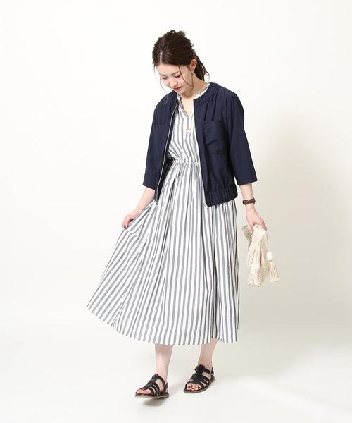 coen(コーエン)の「【『リンネル』6月号掲載・CM着用アイテム・Market】ストライプマキシワンピース(ワンピース・レディース・ブラック/コバルトブルー・FREE)」の16枚目の写真