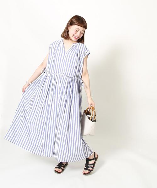 coen(コーエン)の「【『リンネル』6月号掲載・CM着用アイテム・Market】ストライプマキシワンピース(ワンピース・レディース・ブラック/コバルトブルー・FREE)」の13枚目の写真