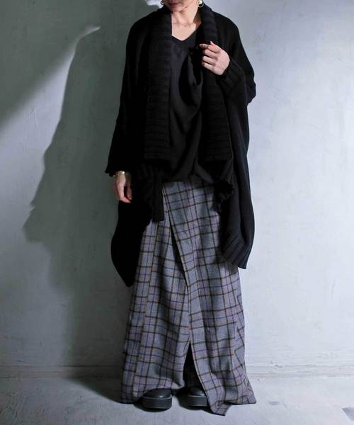 antiqua（アンティカ）の「チェッククロスカフェパンツ（その他パンツ・レディース・グレー・FREE）」の9枚目の写真