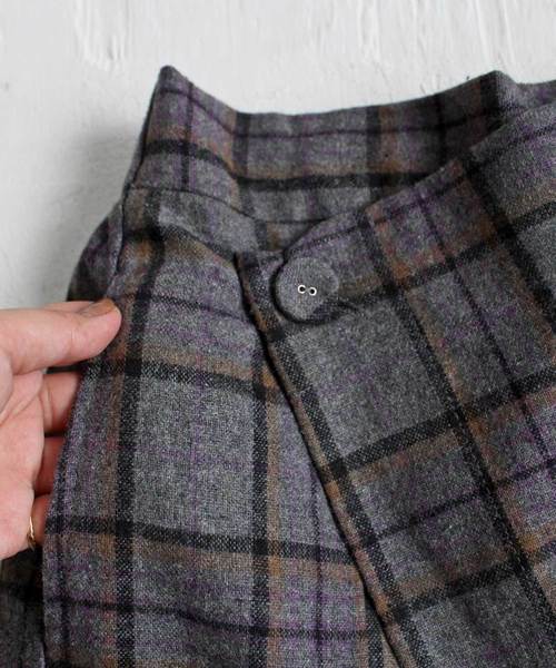 antiqua（アンティカ）の「チェッククロスカフェパンツ（その他パンツ・レディース・グレー・FREE）」の4枚目の写真