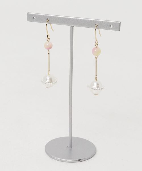 TONE SELECT GOODS(トーンセレクトグッズ)の「【Uloue】小さな土星のピアス(ピアス(両耳用)・レディース・グリーン系その他/パープル系その他/ピンク系その他・FREE)」の3枚目の写真