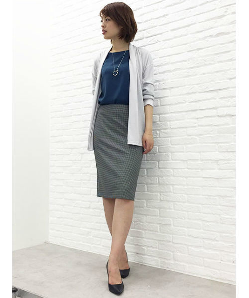 22 OCTOBRE（ヴァンドゥ－オクトーブル）の「◆千鳥ジャージースカート（スカート・レディース・ブラック・36/38/40）」の11枚目の写真