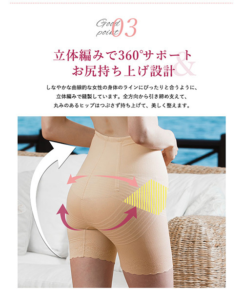 SweetMommy(スウィートマミー)の「美尻にメイクアップ!日本製 コルセット骨盤ガードル(ロンパース・レディース・ブラック/ベージュ・LL/M/L)」の5枚目の写真