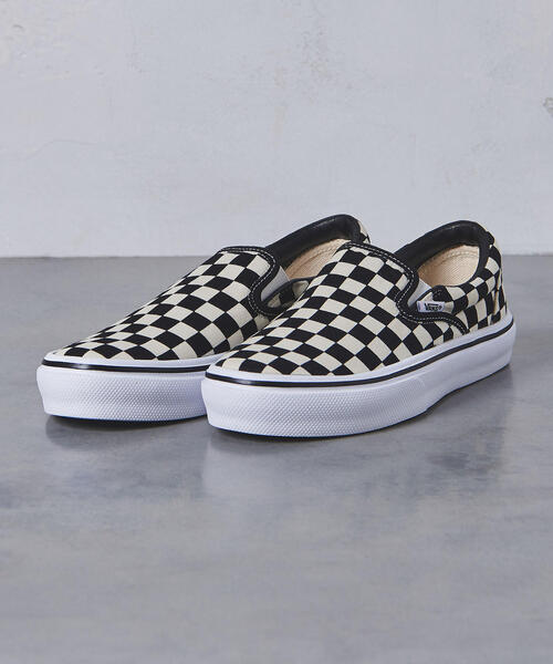 VANS(バンズ)の「<VANS(バンズ)>チェック スリッポン スニーカー(スリッポン・レディース・ブラック・5/4h/5h/6/6h)」の9枚目の写真