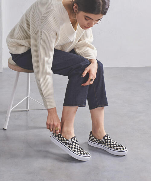 VANS(バンズ)の「<VANS(バンズ)>チェック スリッポン スニーカー(スリッポン・レディース・ブラック・5/4h/5h/6/6h)」の11枚目の写真