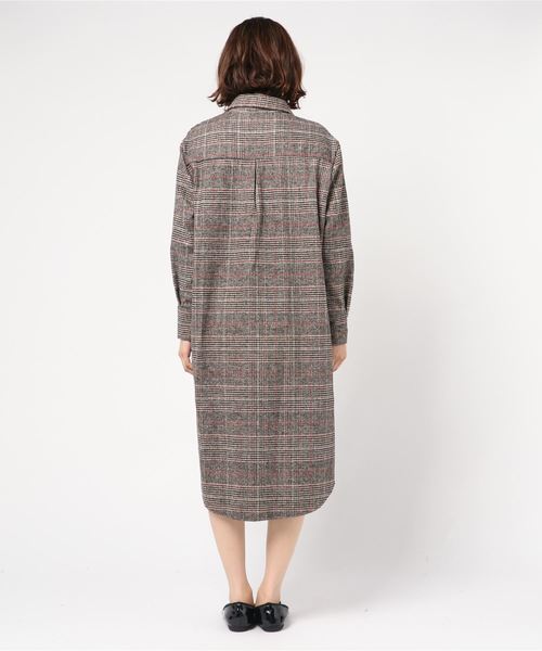 SpRay（スプレイ）の「グレンチェックロングシャツ（シャツワンピース