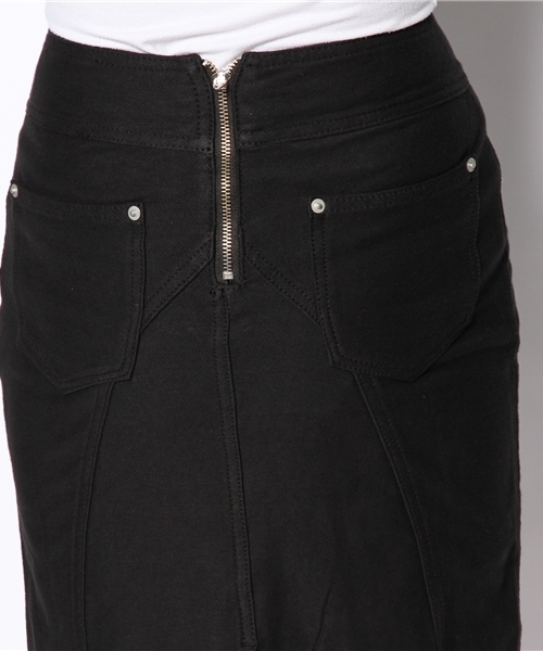 DouDou（ドゥドゥ）の「スウェットデニムタイトスカート（スカート・レディース・オフホワイト/ブラック・34/36）」の5枚目の写真