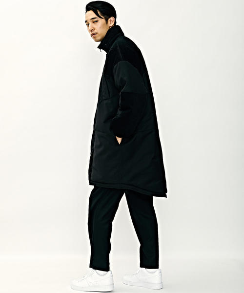 ブラック コーデュロイ ナイロン モッズコート EN ROUTE（アンルート）の「＜EN ROUTE＞エステルレーヨン