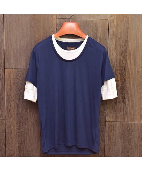 ARCHIVER(アーカイバ)の「【Bl】5分袖フェイクレイヤードTシャツ Uネック(Tシャツ/カットソー・レディース・ホワイト/ブラック/ネイビー/チャコール/ピンク/グレー/マルチ/グレー系その他/ミント・MEDIUM/LARGE)」の14枚目の写真