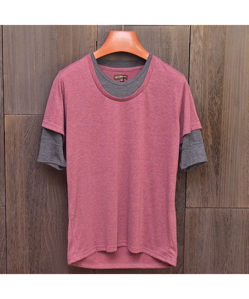ARCHIVER(アーカイバ)の「【Bl】5分袖フェイクレイヤードTシャツ Uネック(Tシャツ/カットソー・レディース・ホワイト/ブラック/ネイビー/チャコール/ピンク/グレー/マルチ/グレー系その他/ミント・MEDIUM/LARGE)」の15枚目の写真