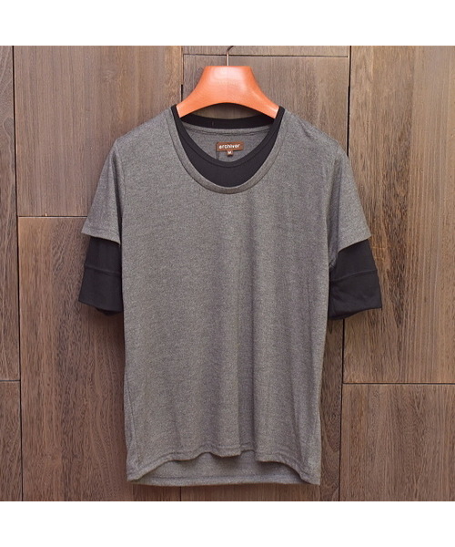 ARCHIVER(アーカイバ)の「【Bl】5分袖フェイクレイヤードTシャツ Uネック(Tシャツ/カットソー・レディース・ホワイト/ブラック/ネイビー/チャコール/ピンク/グレー/マルチ/グレー系その他/ミント・MEDIUM/LARGE)」の16枚目の写真