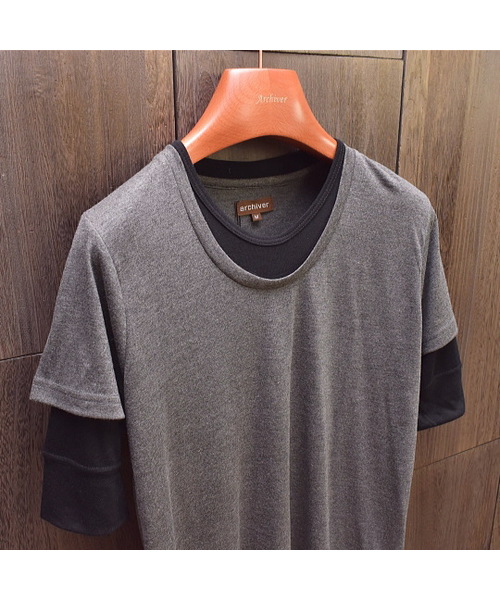 ARCHIVER(アーカイバ)の「【Bl】5分袖フェイクレイヤードTシャツ Uネック(Tシャツ/カットソー・レディース・ホワイト/ブラック/ネイビー/チャコール/ピンク/グレー/マルチ/グレー系その他/ミント・MEDIUM/LARGE)」の17枚目の写真