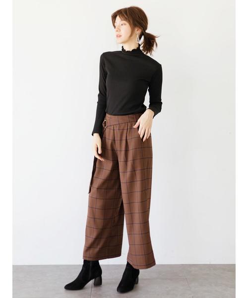 YECCA VECCA(イェッカヴェッカ)の「・チェック柄イージータックパンツ(その他パンツ・レディース・ベージュ/ブラウン・FREE)」の8枚目の写真