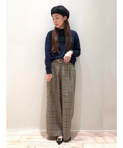 YECCA VECCA(イェッカヴェッカ)の「・チェック柄イージータックパンツ(その他パンツ・レディース・ベージュ/ブラウン・FREE)」の2枚目の写真