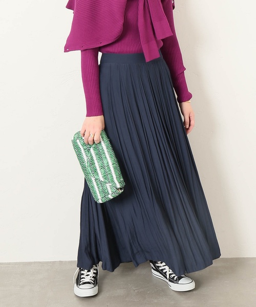 journal standard L'essage（ジャーナルスタンダードレサージュ）の「スリットマキシスカート◆（スカート・レディース・ベージュ/ネイビー/パープル系その他・38/36）」の2枚目の写真