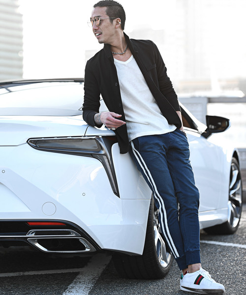 JOKER（ジョーカー）の「【JOKER】サイドライン入りスウェットデニムジョガーパンツ メンズ スウェットパンツ イージーパンツ ストレッチ 秋服（スウェットパンツ・メンズ・ブルー系その他/ブルー系その他2・S/M/L/XL）」の4枚目の写真