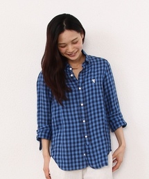 coen | プレーン＆ギンガム柄リネンシャツ(シャツ/ブラウス)
