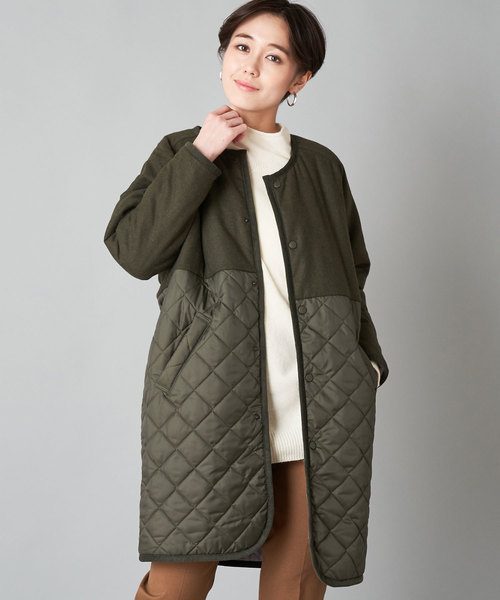 un dix cors(アンディコール)の「【LAVENHAM(ラベンハム) 】PALGLAVE FUR(パルグレイブ)(ノーカラージャケット)」|カーキ