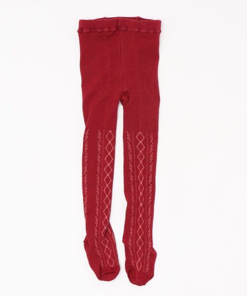 nino（ニノ）の「[85-125]ジャガードタイツ（タイツ/ストッキング・キッズ・ワインレッド/スミクロ/パープル/スモークピンク・XS/S/M/L）」の4枚目の写真