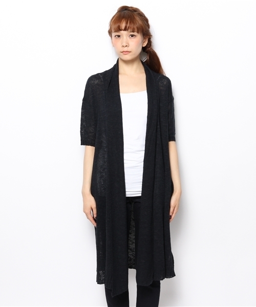 Kastane(カスタネ)の「【Kastane】ロングカーディガン(カーディガン/ボレロ・レディース・ネイビー/アイボリー・FREE)」の8枚目の写真