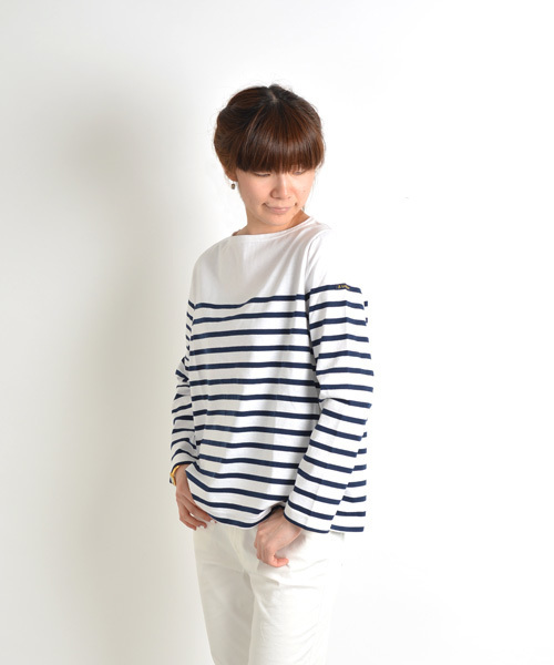 SHIPS for women(シップスフォーウィメン)の「Leminor:ボーダー ロングスリーブ(Tシャツ/カットソー・レディース・ライトブルー/ネイビー・ONE SIZE)」の2枚目の写真