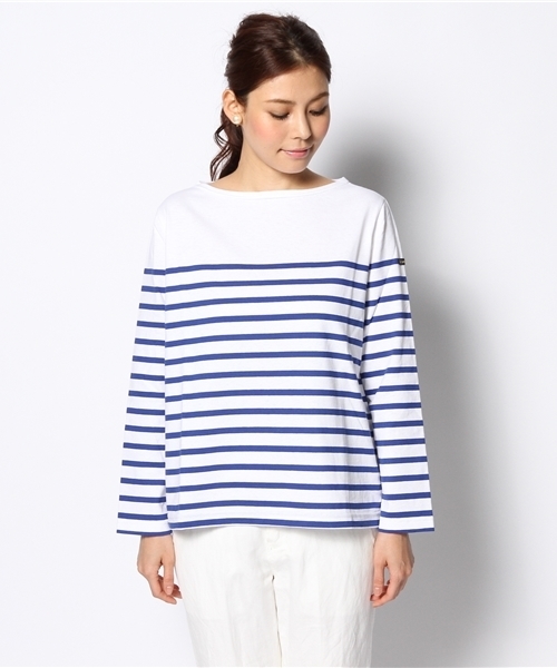 SHIPS for women(シップスフォーウィメン)の「Leminor:ボーダー ロングスリーブ(Tシャツ/カットソー・レディース・ライトブルー/ネイビー・ONE SIZE)」の10枚目の写真