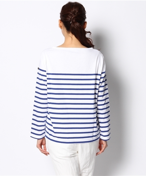 SHIPS for women(シップスフォーウィメン)の「Leminor:ボーダー ロングスリーブ(Tシャツ/カットソー・レディース・ライトブルー/ネイビー・ONE SIZE)」の8枚目の写真