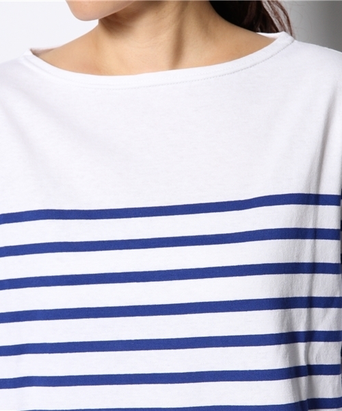 SHIPS for women(シップスフォーウィメン)の「Leminor:ボーダー ロングスリーブ(Tシャツ/カットソー・レディース・ライトブルー/ネイビー・ONE SIZE)」の6枚目の写真