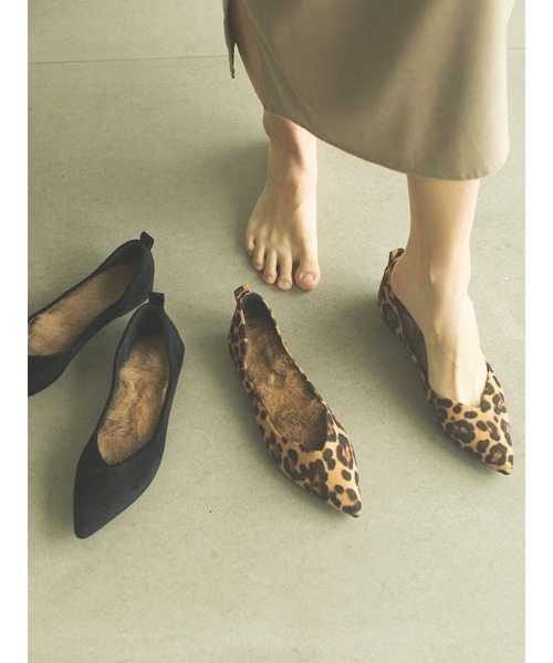 ACYM（アシーム）の「2way fur ballet shoes（バレエシューズ・レディース・ブラック/レオパード・M/L/S）」の4枚目の写真