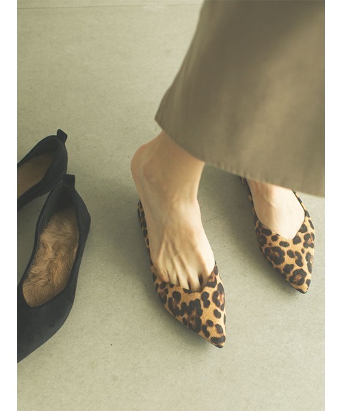 ACYM（アシーム）の「2way fur ballet shoes（バレエシューズ・レディース・ブラック/レオパード・M/L/S）」の5枚目の写真