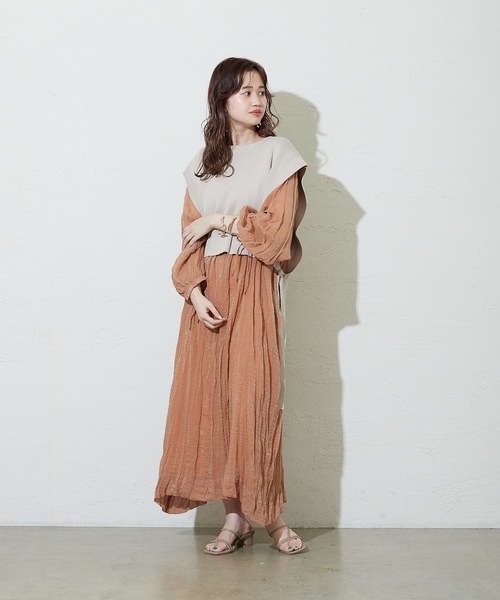 mystic（ミスティック）の「サイドリボンニットベスト（ベスト・レディース・ブラック/ベージュ/オレンジ・FREE）」の12枚目の写真